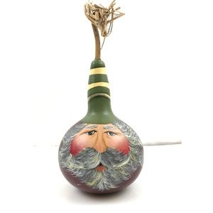 Santa Christmas Fall Decor Hand Painted Squash